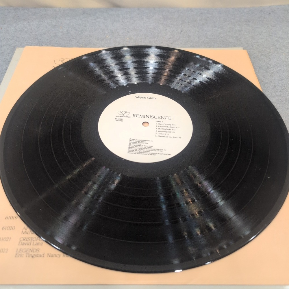 Wayne Gratz Reminiscence Vinyl LP Narada Lotus 1989 New Age Piano N-61023 - Picture 3 of 6